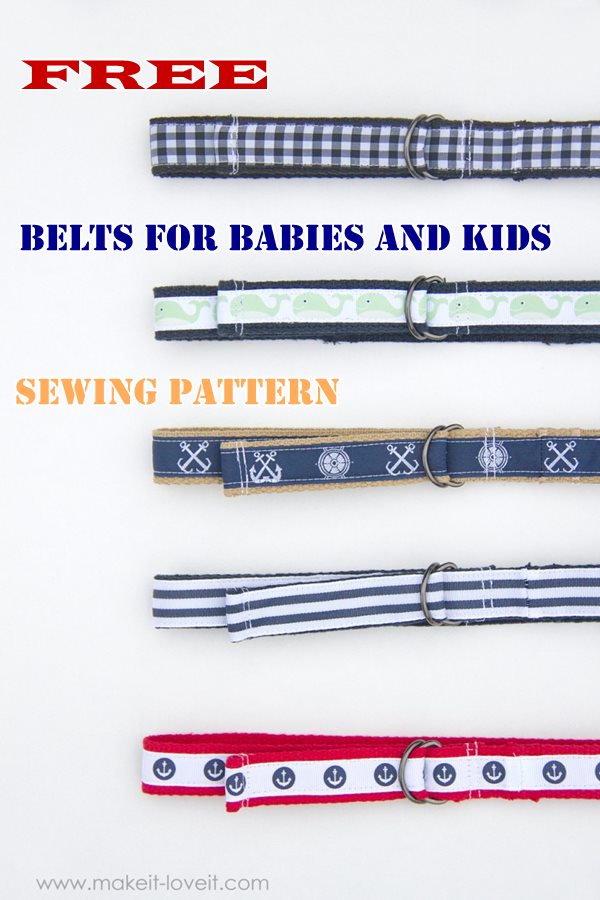 Free easy to sew belts for babies and kids sewing pattern