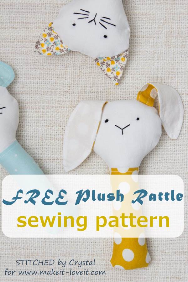 free PLUSH RATTLE sewing pattern 