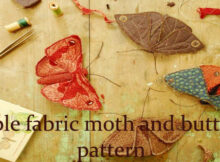 Simple fabric moth and butterfly pattern