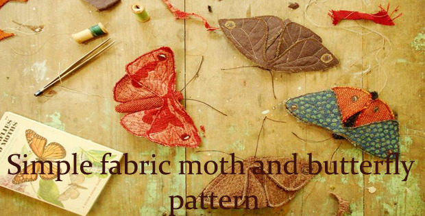 Simple fabric moth and butterfly pattern
