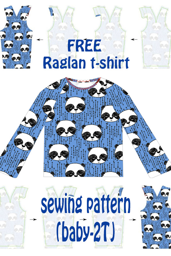 FREE raglan t-shirt sewing pattern (baby-2T)