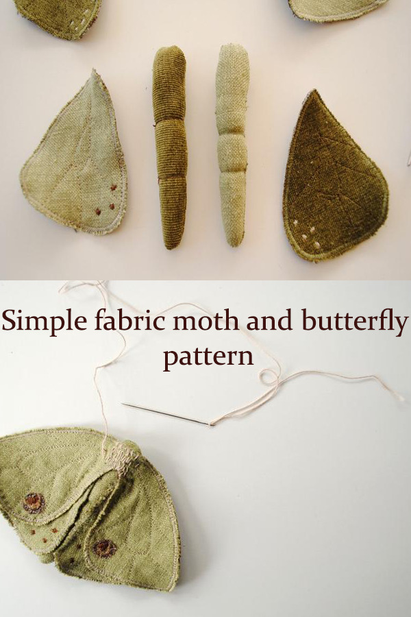 Simple fabric moth and butterfly pattern