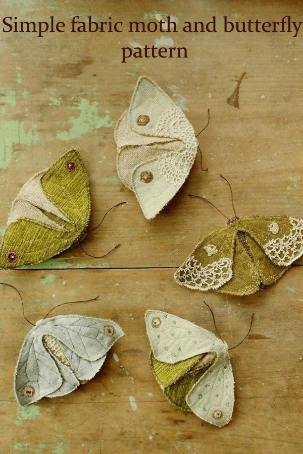 Simple fabric moth and butterfly pattern