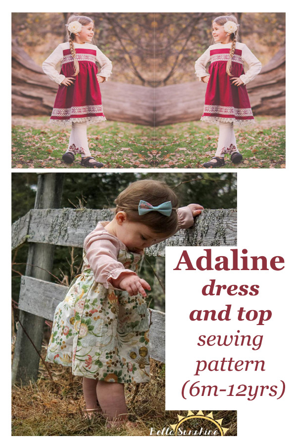 Adaline dress and top pattern (6m-12yrs) 