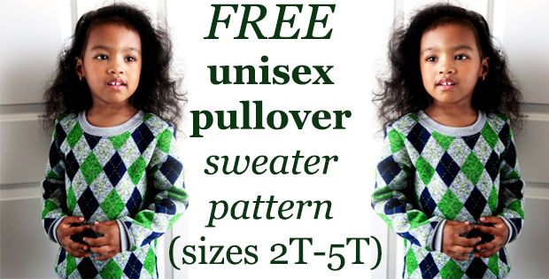 FREE unisex pullover sweater pattern (sizes 2T-5T)