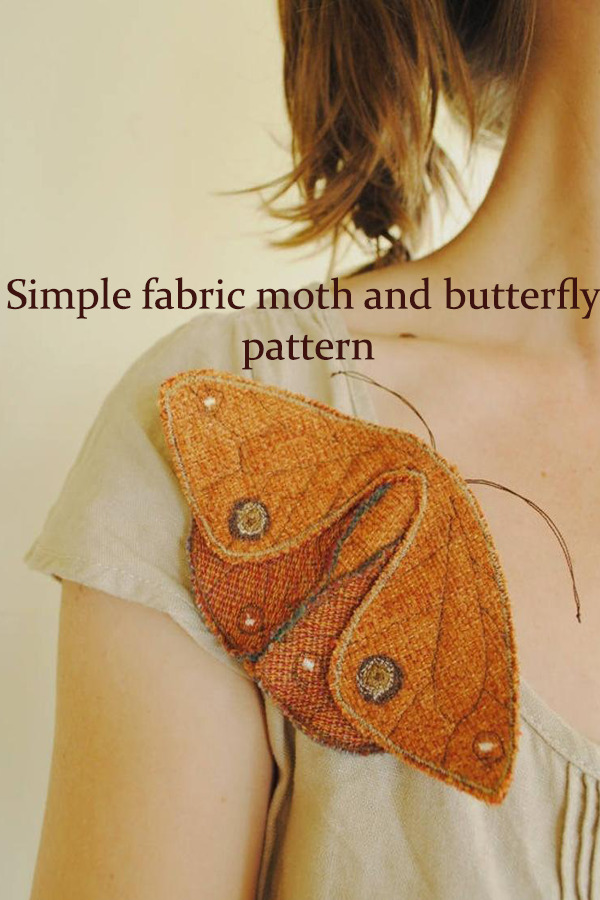 Simple fabric moth and butterfly pattern