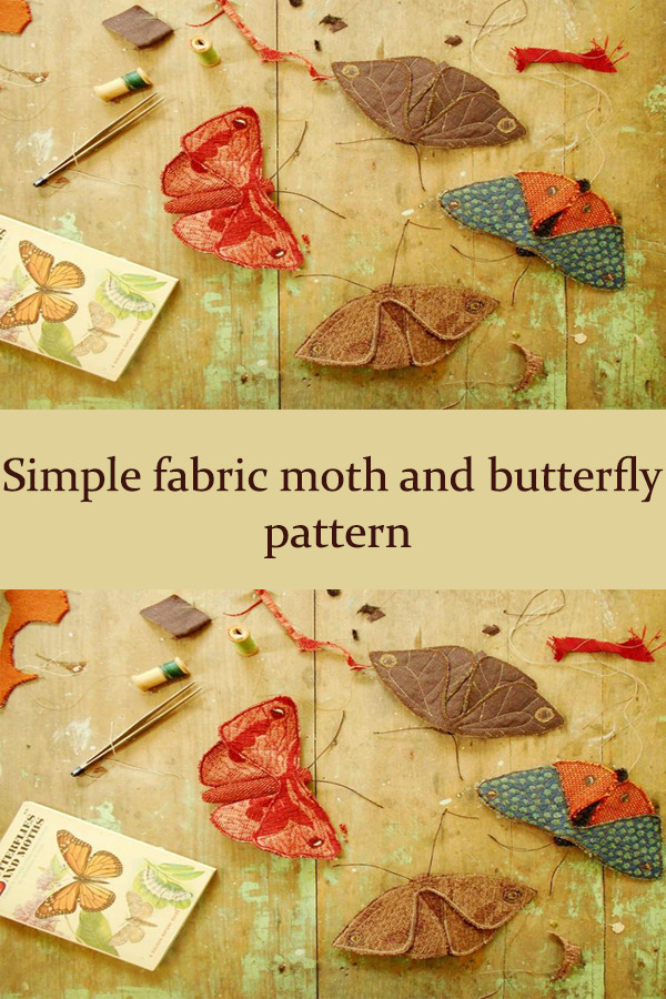 Simple fabric moth and butterfly pattern