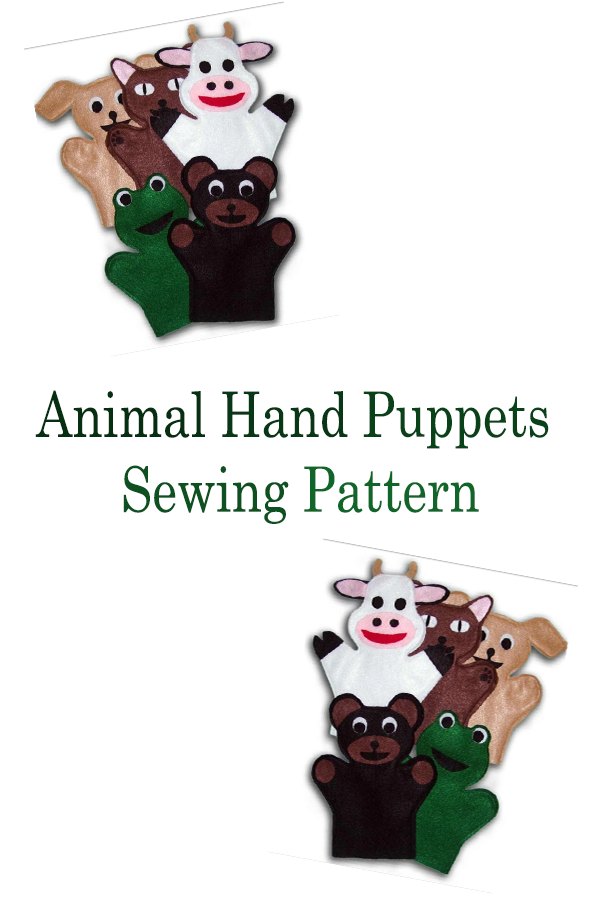 Animal Hand Puppets Sewing Pattern