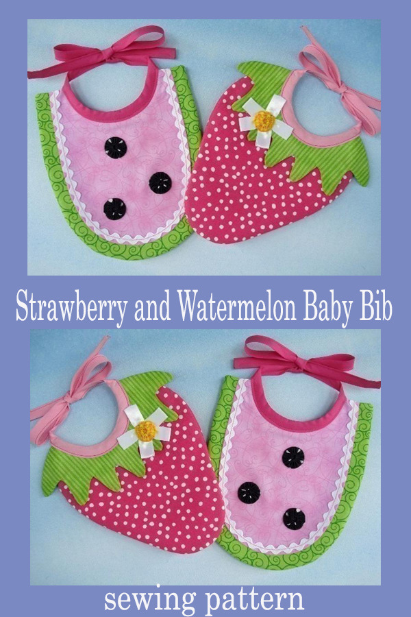 Strawberry and Watermelon Baby Bib
