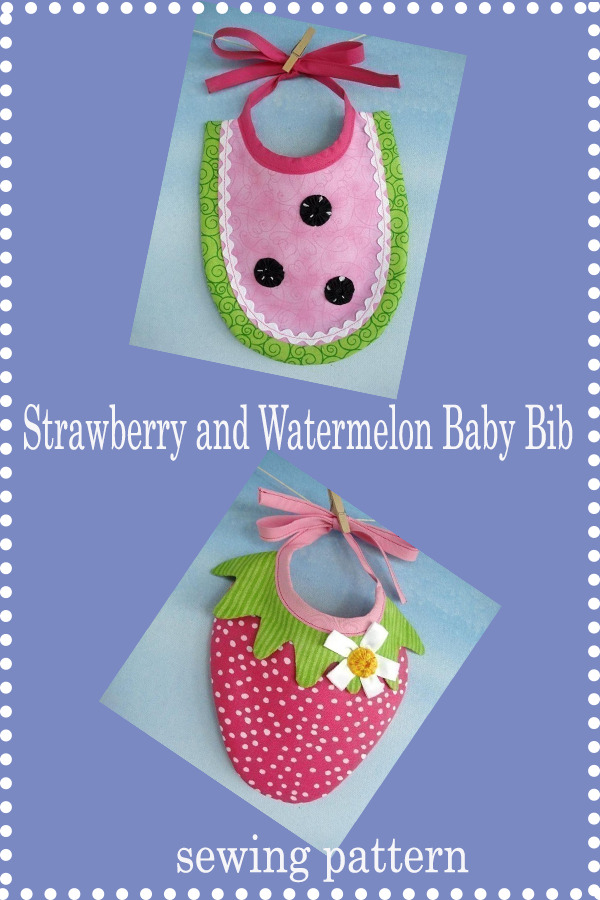 Strawberry and Watermelon Baby Bib