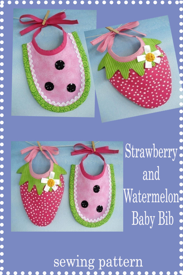 Strawberry and Watermelon Baby Bib