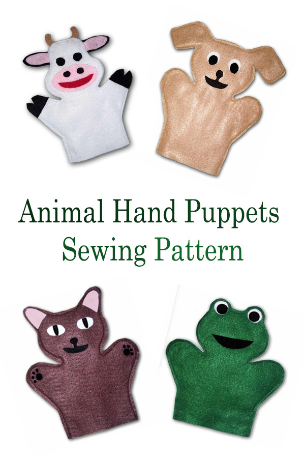 Animal Hand Puppets Sewing Pattern