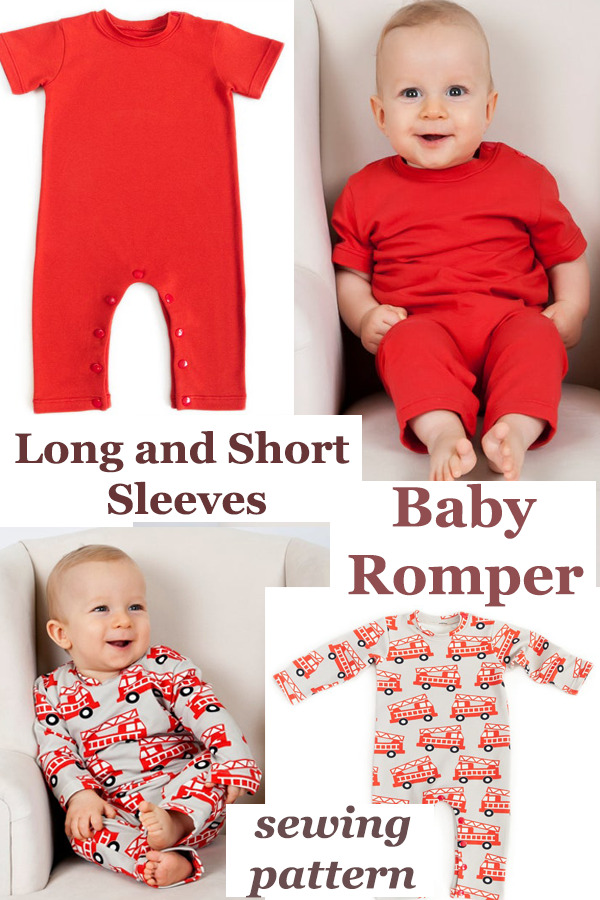 Long and Short Sleeves Baby Romper pattern