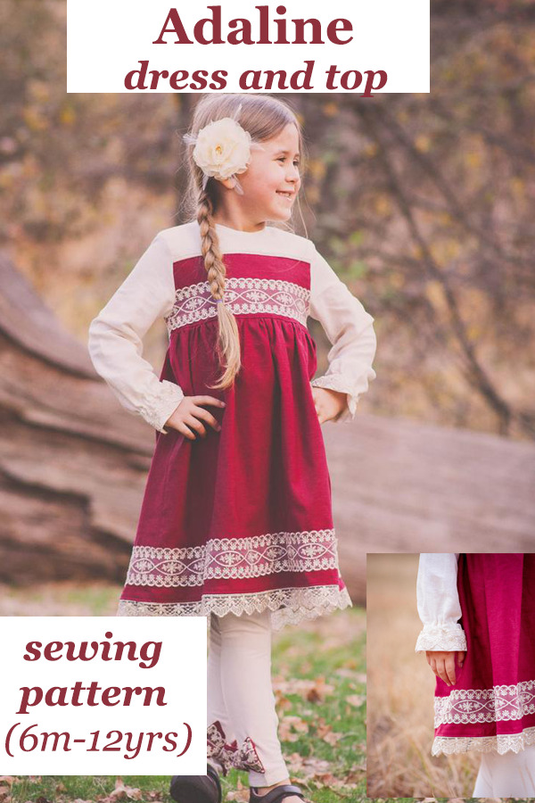 Adaline dress and top pattern (6m-12yrs) 