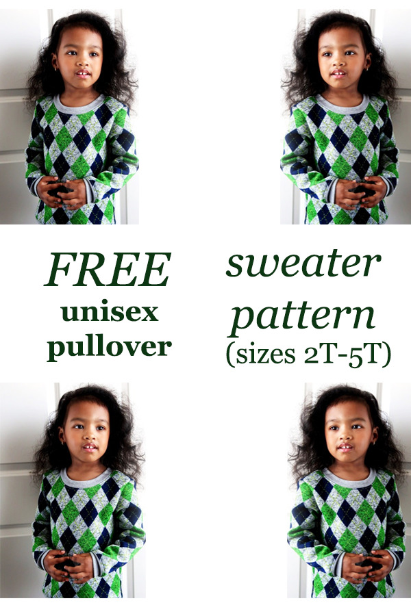 FREE unisex pullover sweater pattern (sizes 2T-5T)