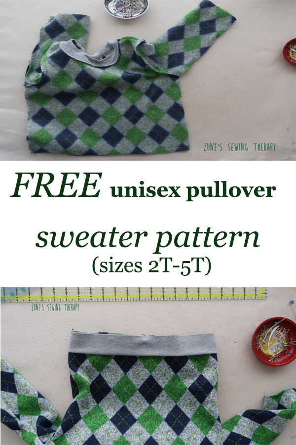 FREE unisex pullover sweater pattern (sizes 2T-5T)