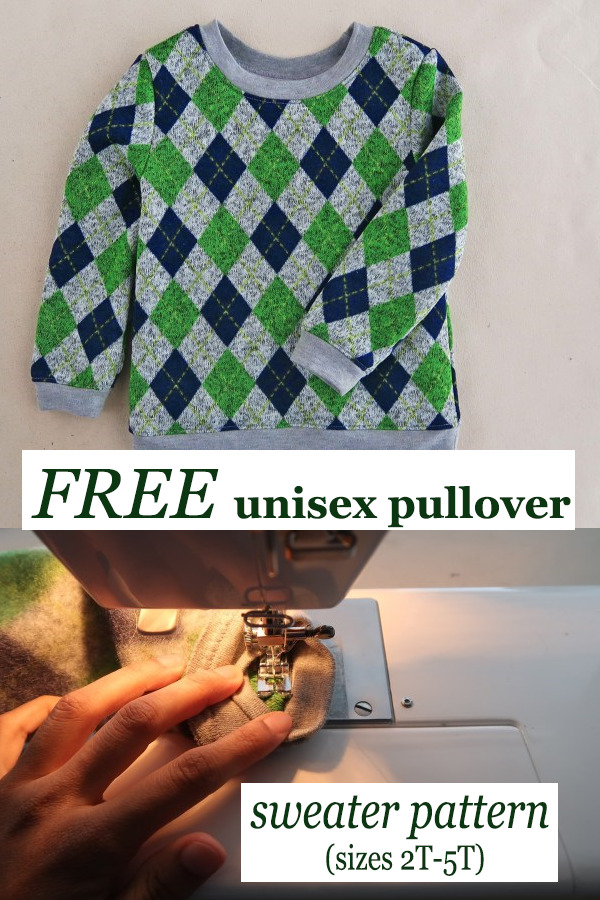 FREE unisex pullover sweater pattern (sizes 2T-5T)