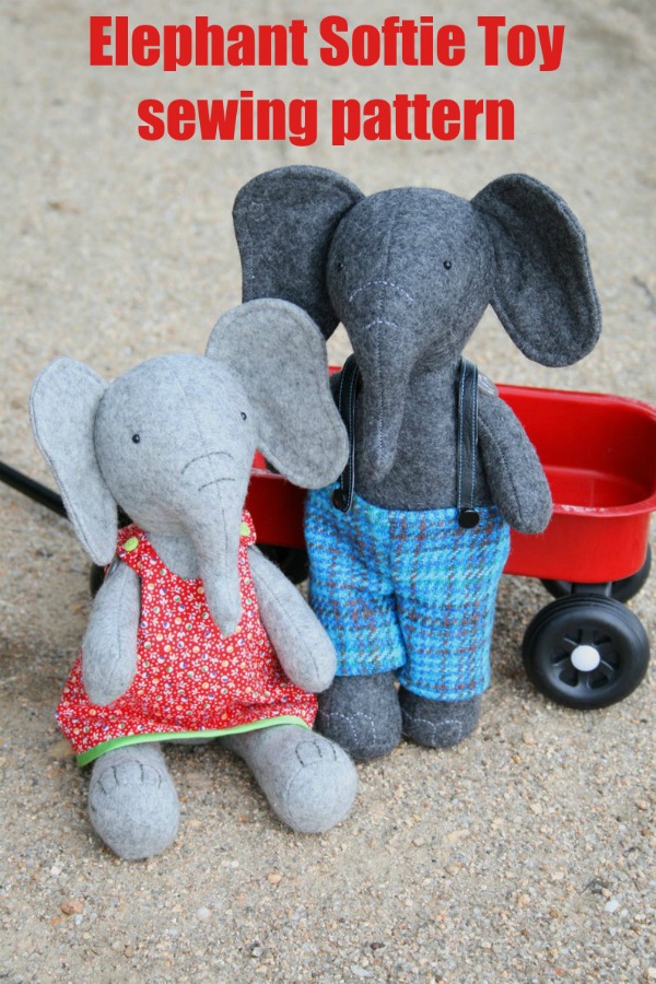Elephant Softie Toy sewing pattern