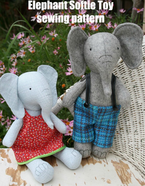 Elephant Softie Toy sewing pattern