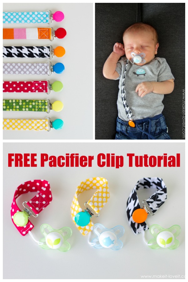 FREE sewing tutorial for a baby pacifier clip