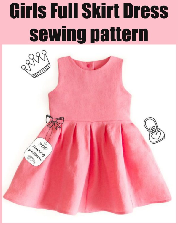 Girls Full Skirt Dress sewing pattern