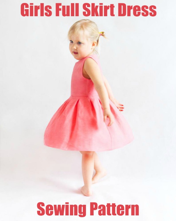 Girls Full Skirt Dress sewing pattern