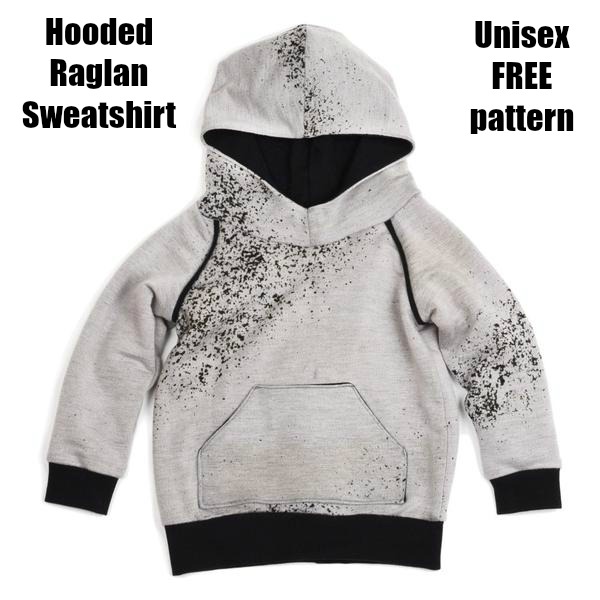 Hooded Raglan Sweatshirt unisex free pattern