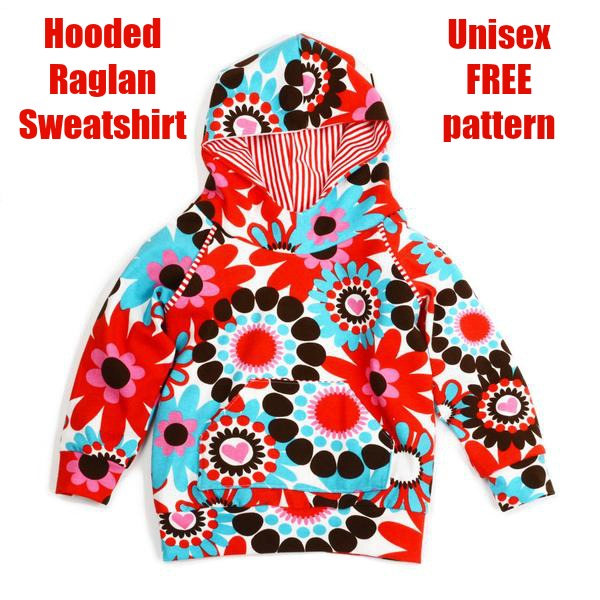 Hooded Raglan Sweatshirt unisex free pattern