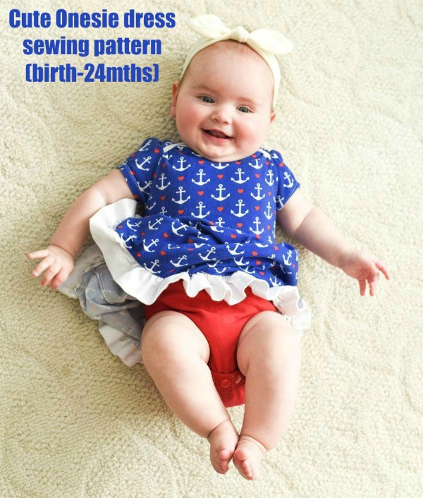 Cute onesie dress sewing pattern (birth-24mths)
