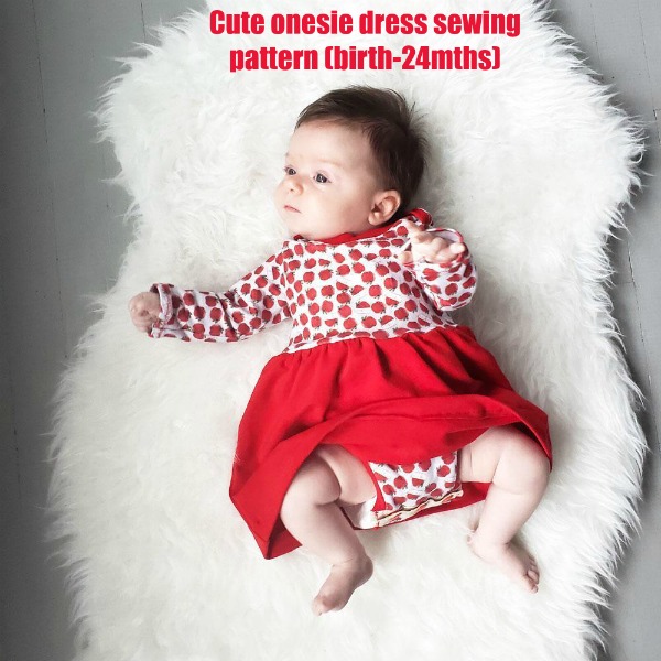 Cute Onesie dress sewing pattern (birth-24mths)