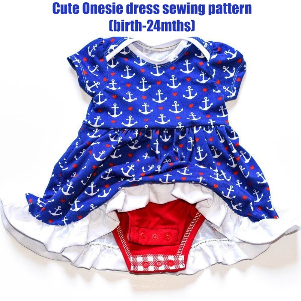 Cute Onesie dress sewing pattern (birth-24mths)