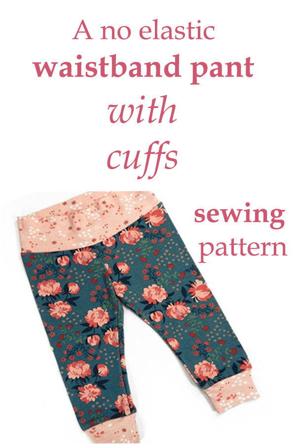 A no elastic waistband pant with cuffs pattern