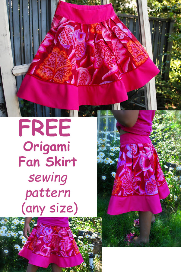 FREE Origami Fan Skirt sewing pattern (any size)