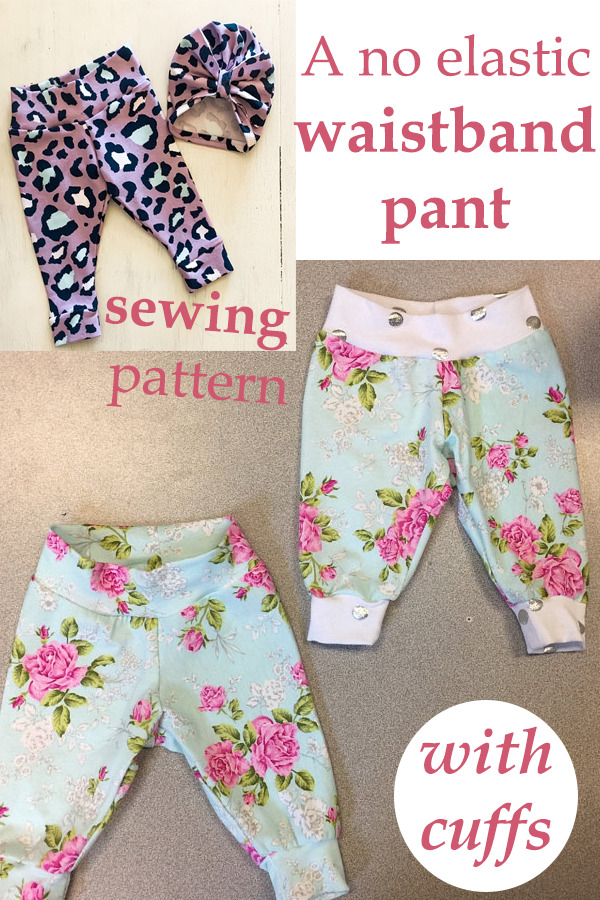 A no elastic waistband pant with cuffs pattern