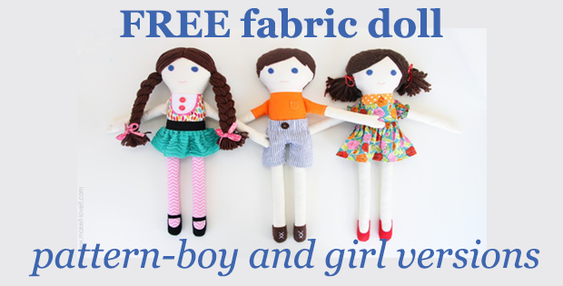 FREE fabric doll pattern-boy and girl versions