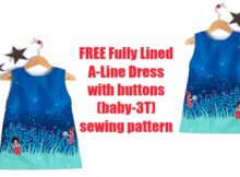 FREE fully lined a-line dress with buttons (baby-3T)