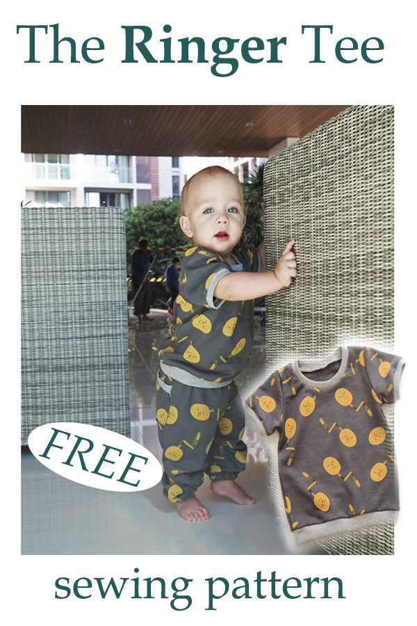 The Ringer Tee FREE sewing pattern (0-3mths to 5-6yrs)