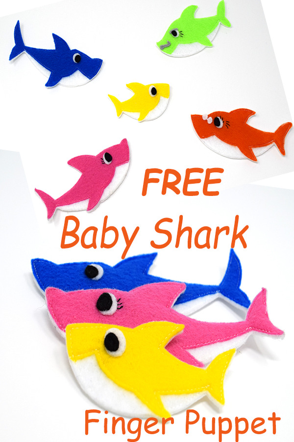 Baby Shark Finger Puppet free tutorial and pattern