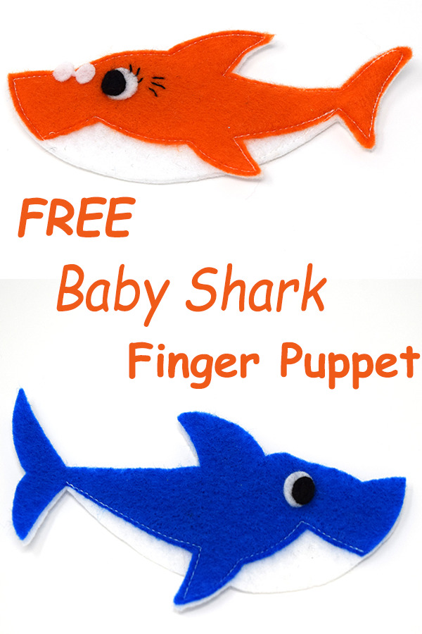 Baby Shark Finger Puppet free tutorial and pattern