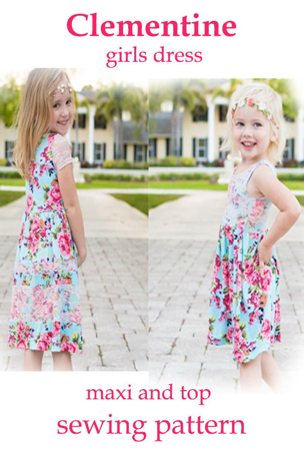 Clementine, girls dress, maxi and top pattern - Sew Modern Kids