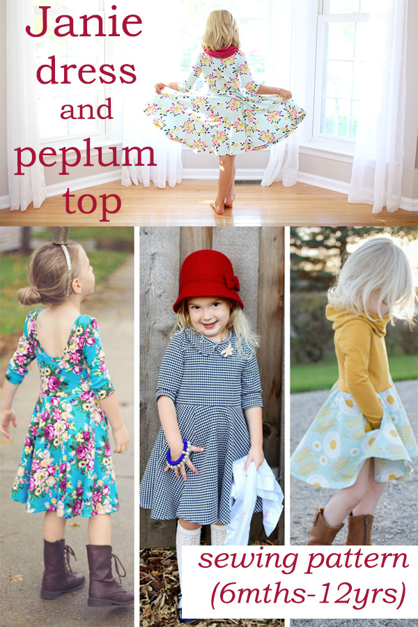 Janie dress and peplum top sewing pattern (6mths-12yrs)