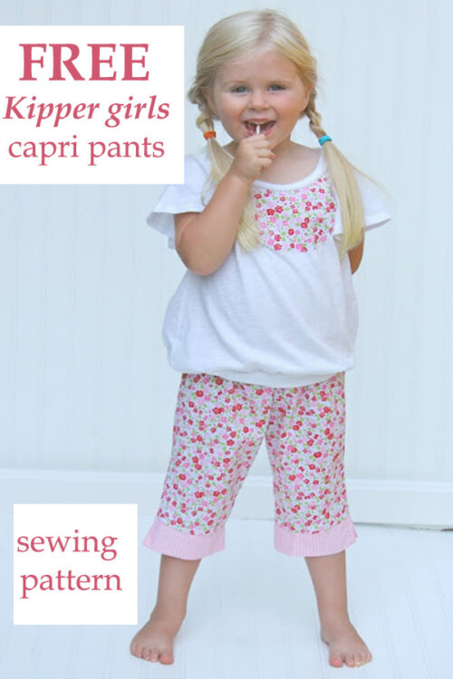 FREE Kipper Girls Capri Pants sewing pattern (size 4) - Sew Modern Kids