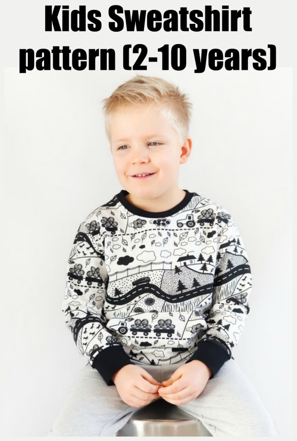 Kids Sweatshirt pattern (2-10 years)