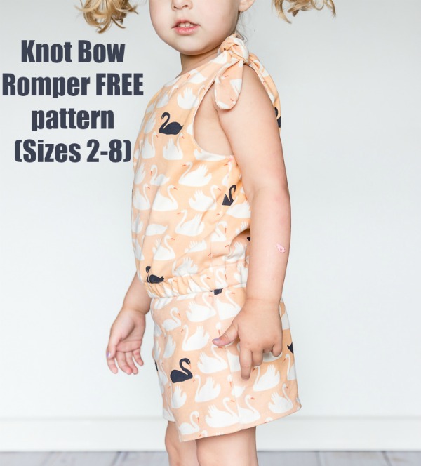 Knot Bow Romper FREE pattern for Toddlers & Girls (Sizes 2-8)