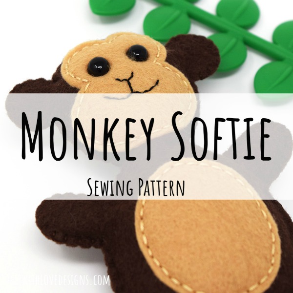 Mini Monkey Softie Toy Free Pattern & Tutorial.