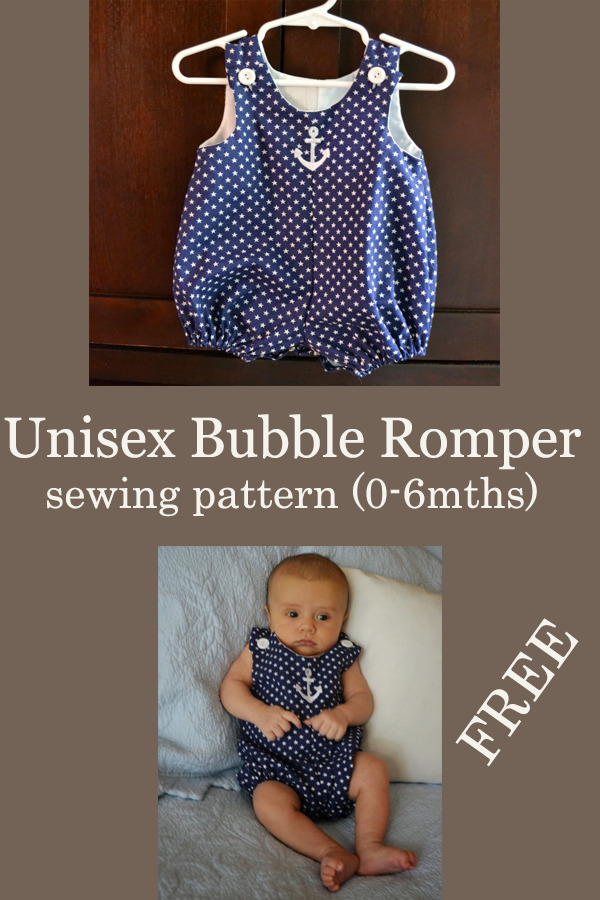 FREE Unisex Bubble Romper sewing pattern (0-6mths)