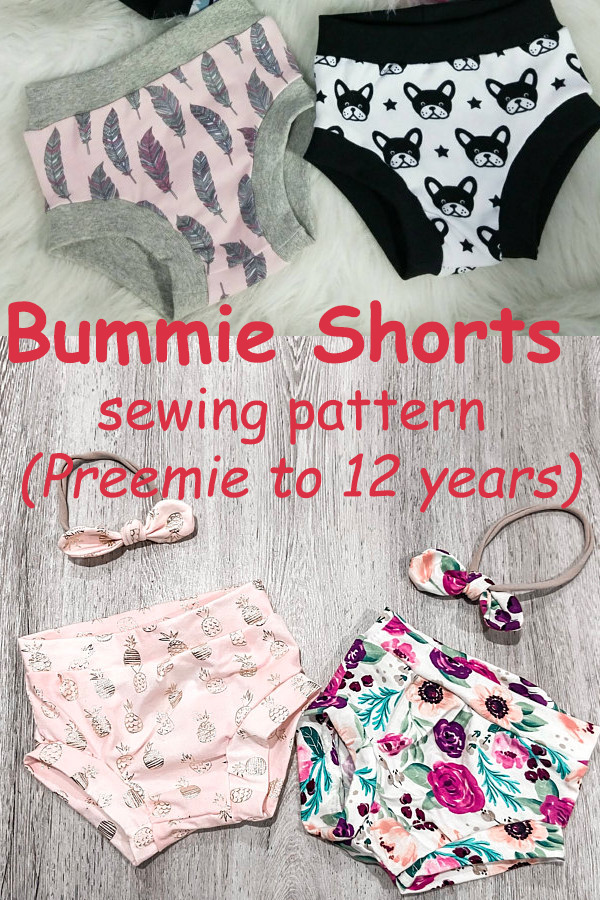 Bummie Shorts pattern (Preemie to 12 years)