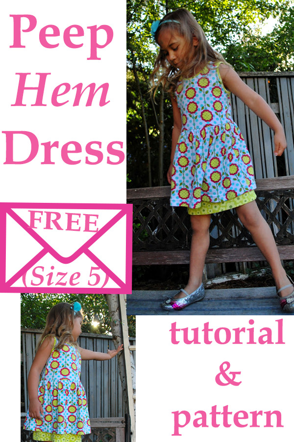 Peep Hem Dress FREE tutorial & pattern (Size 5)