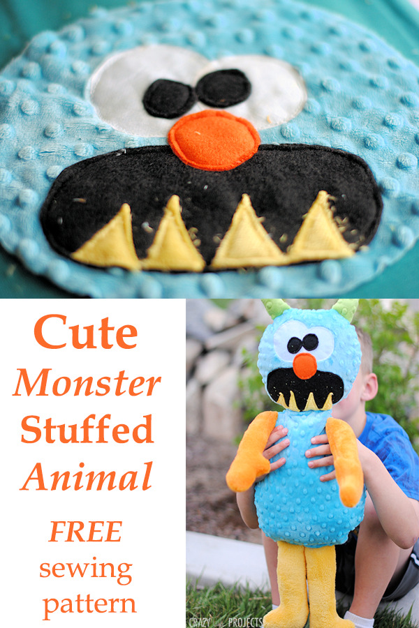 Cute Monster Stuffed Animal FREE sewing pattern