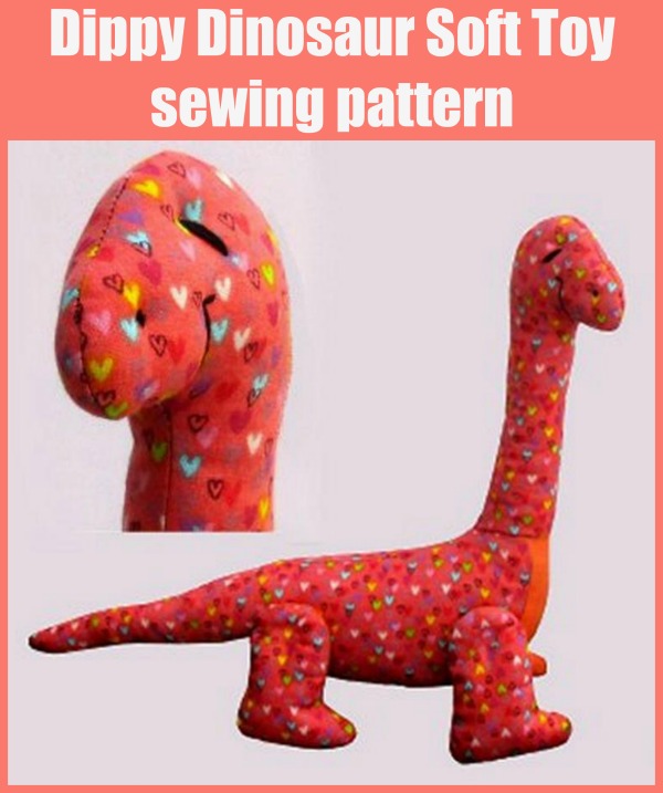 Dippy Dinosaur Soft Toy sewing pattern